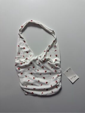 NWT Electric Behaviour Halter Tank Top, Cherry Print, Size S